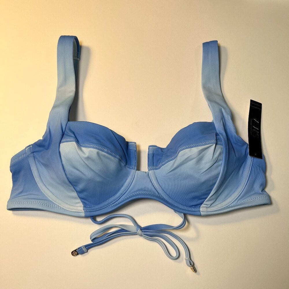 Victoria Secret 36C Full Coverage Bikini Top Underwire Unlined Pastel Blue Ombre
